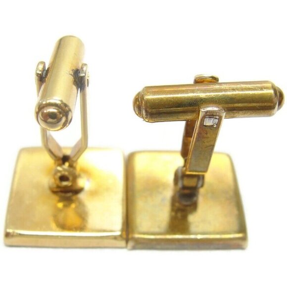 David Donahue Cufflinks Black Onyx Gold Tone Shirt Button Set Formal Tux Vintage - Picture 13 of 16